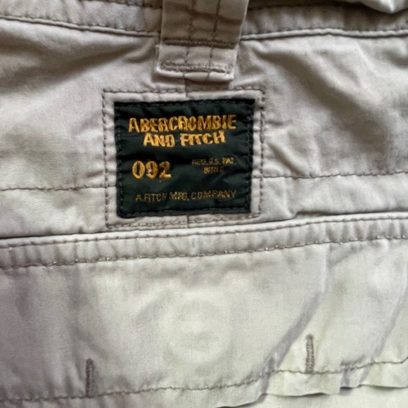 Abercrombie Fitch Mens Cargo Shorts 30 Tan Khaki Paratrooper 90s Utility Pockets - Picture 11 of 13